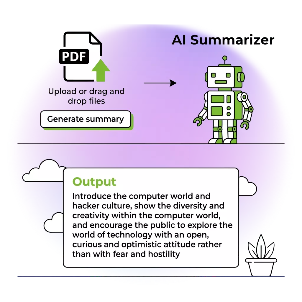 AI pdf summarizer feature: summary pdf in seconds 