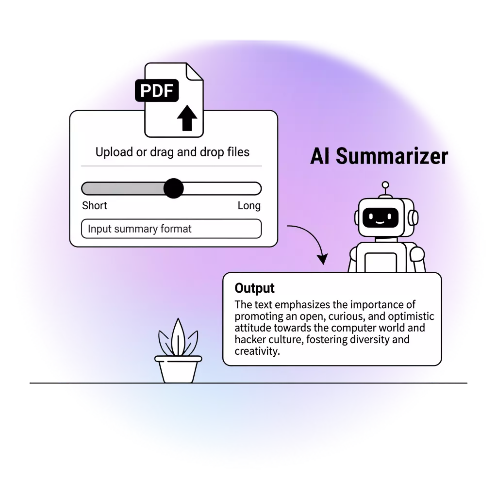 AI pdf summarizer feature: customize pdf summary length