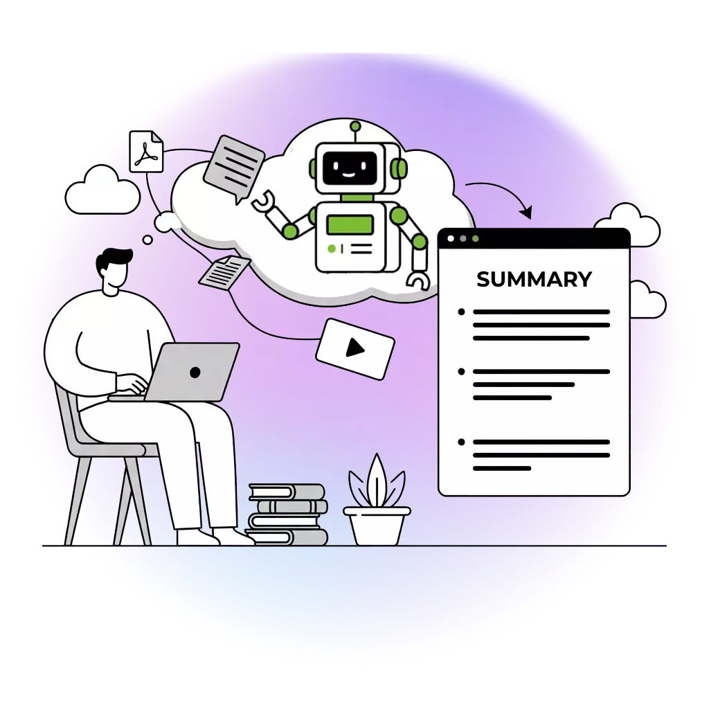 AI summarizer for text, pdf, video and article